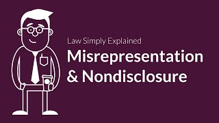 Misrepresentation and Nondisclosure  Contracts  Defenses amp Excuses [upl. by Wedurn716]