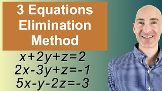 Solving Systems of 3 Equations Elimination [upl. by Alo]