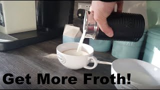 How to Get More Froth from Your Nespresso Coffee Aeroccino  Nespresso tips and help [upl. by Frager23]